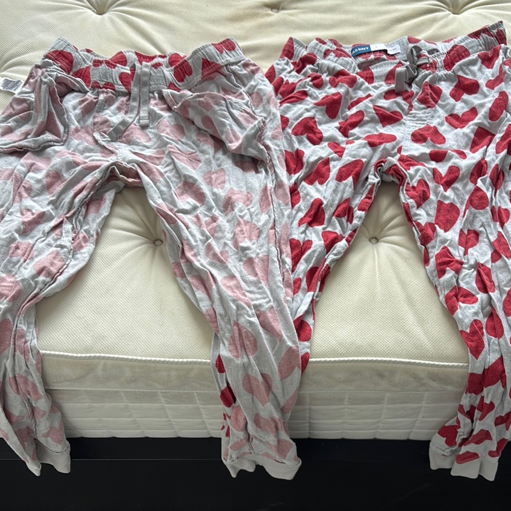 Heart Print Kids Pajamas - Red and Pink